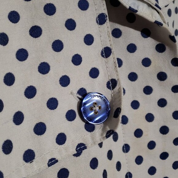 Classic style Tommy Hilfiger retro inspired polka dot trench coat size small - Picture 3 of 12